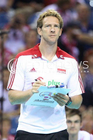  16.08.2014 KRAKOW ARENA<br />XII MEMORIAL HUBERTA JERZEGO WAGNERA<br />MECZ POLSKA - BULGARIA<br />N/Z STEPHANE ANTIGA - TRENER ( HEAD COACH ) SYLWETKA <br /> 