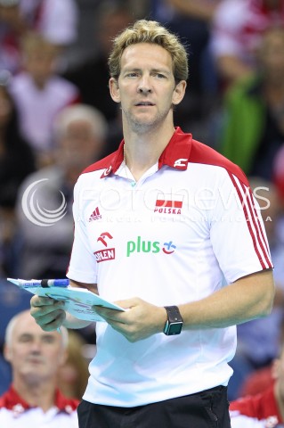  16.08.2014 KRAKOW ARENA<br />XII MEMORIAL HUBERTA JERZEGO WAGNERA<br />MECZ POLSKA - BULGARIA<br />N/Z STEPHANE ANTIGA - TRENER ( HEAD COACH ) SYLWETKA <br /> 