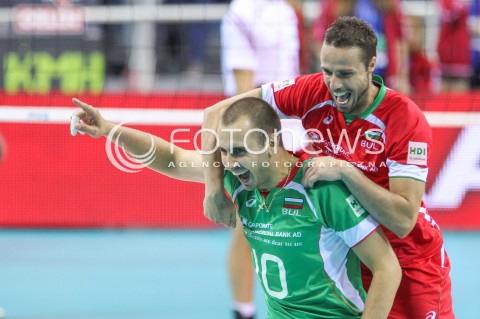  16.08.2014 KRAKOW ARENA<br />XII MEMORIAL HUBERTA JERZEGO WAGNERA<br />MECZ POLSKA - BULGARIA<br />N/Z VALENTIN BRATOEV TEODOR SALPAROV RADOSC EMOCJE WYGRANA<br /> 