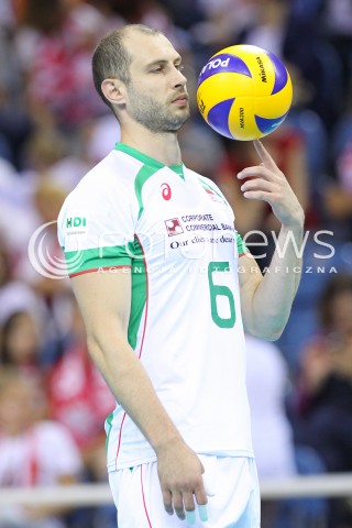  17.08.2014 KRAKOW ARENA<br />XII MEMORIAL HUBERTA JERZEGO WAGNERA<br />MECZ BULGARIA - ROSJA<br />N/Z DANAIL MILUSHEV ROLLING FINGER SYLWETKA<br /> 