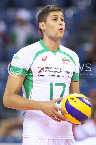  17.08.2014 KRAKOW ARENA<br />XII MEMORIAL HUBERTA JERZEGO WAGNERA<br />MECZ BULGARIA - ROSJA<br />N/Z NIKOLAY PENCHEV SYLWETKA <br /> 