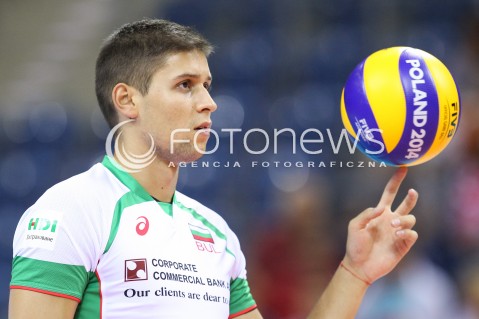  17.08.2014 KRAKOW ARENA<br />XII MEMORIAL HUBERTA JERZEGO WAGNERA<br />MECZ BULGARIA - ROSJA<br />N/Z NIKOLAY PENCHEV SYLWETKA ROLLING FINGER<br /> 