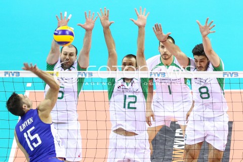  17.08.2014 KRAKOW ARENA<br />XII MEMORIAL HUBERTA JERZEGO WAGNERA<br />MECZ BULGARIA - ROSJA<br />N/Z DANAIL MILUSHEV VIKTOR YOSIFOV TODOR SKRIMOV <br /> 