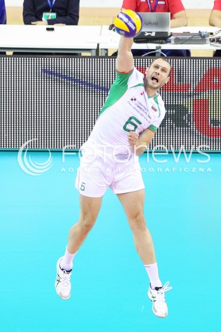  17.08.2014 KRAKOW ARENA<br />XII MEMORIAL HUBERTA JERZEGO WAGNERA<br />MECZ BULGARIA - ROSJA<br />N/Z DANAIL MILUSHEV SYLWETKA <br /> 