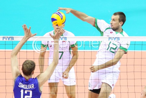  17.08.2014 KRAKOW ARENA<br />XII MEMORIAL HUBERTA JERZEGO WAGNERA<br />MECZ BULGARIA - ROSJA<br />N/Z VIKTOR YOSIFOV <br /> 