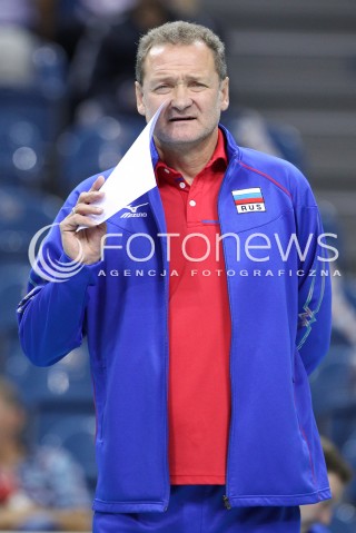  17.08.2014 KRAKOW ARENA<br />XII MEMORIAL HUBERTA JERZEGO WAGNERA<br />MECZ BULGARIA - ROSJA<br />N/Z ANDRIEJ VORONKOV - TRENER ( HEAD COACH ) SYLWETKA <br /> 