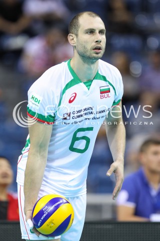  17.08.2014 KRAKOW ARENA<br />XII MEMORIAL HUBERTA JERZEGO WAGNERA<br />MECZ BULGARIA - ROSJA<br />N/Z DANAIL MILUSHEV SYLWETKA <br /> 
