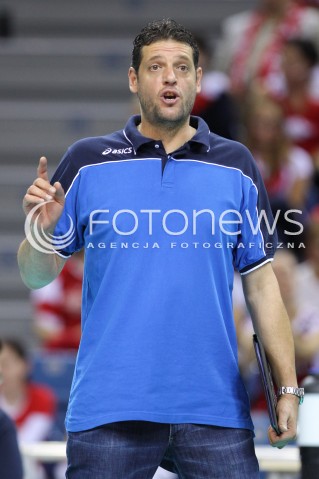  17.08.2014 KRAKOW ARENA<br />XII MEMORIAL HUBERTA JERZEGO WAGNERA<br />MECZ BULGARIA - ROSJA<br />N/Z PLAMEN KONSTANTINOV - TRENER ( HEAD COACH ) SYLWETKA <br /> 
