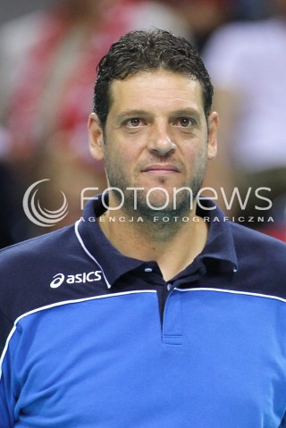  17.08.2014 KRAKOW ARENA<br />XII MEMORIAL HUBERTA JERZEGO WAGNERA<br />MECZ BULGARIA - ROSJA<br />N/Z PLAMEN KONSTANTINOV - TRENER ( HEAD COACH ) SYLWETKA GLOWKA PORTRET<br /> 