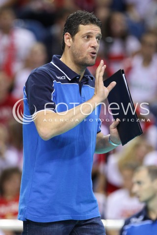  17.08.2014 KRAKOW ARENA<br />XII MEMORIAL HUBERTA JERZEGO WAGNERA<br />MECZ BULGARIA - ROSJA<br />N/Z PLAMEN KONSTANTINOV - TRENER ( HEAD COACH ) SYLWETKA <br /> 