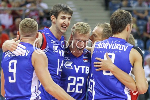  17.08.2014 KRAKOW ARENA<br />XII MEMORIAL HUBERTA JERZEGO WAGNERA<br />MECZ BULGARIA - ROSJA<br />N/Z ARTEM VOLVICH DENIS ZEMCHENOK RADOSC EMOCJE <br /> 