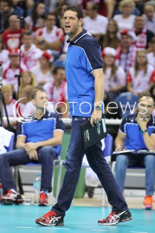  17.08.2014 KRAKOW ARENA<br />XII MEMORIAL HUBERTA JERZEGO WAGNERA<br />MECZ BULGARIA - ROSJA<br />N/Z PLAMEN KONSTANTINOV - TRENER ( HEAD COACH ) SYLWETKA <br /> 