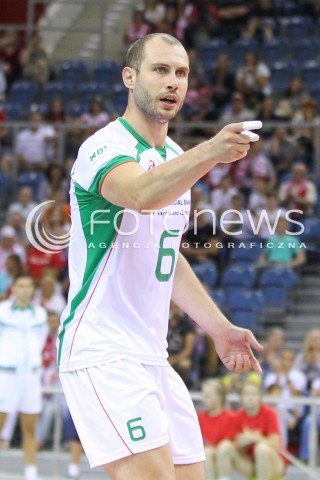  17.08.2014 KRAKOW ARENA<br />XII MEMORIAL HUBERTA JERZEGO WAGNERA<br />MECZ BULGARIA - ROSJA<br />N/Z DANAIL MILUSHEV RADOSC EMOCJE SYLWETKA <br /> 