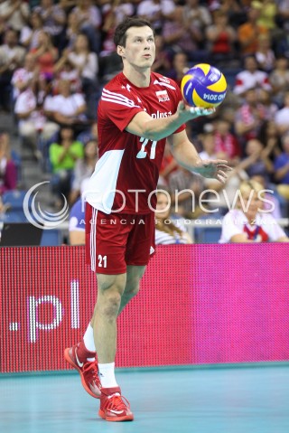  17.08.2014 KRAKOW ARENA<br />XII MEMORIAL HUBERTA JERZEGO WAGNERA<br />MECZ POLSKA - CHINY<br />N/Z RAFAL BUSZEK SYLWETKA <br /> 