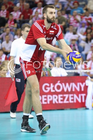  17.08.2014 KRAKOW ARENA<br />XII MEMORIAL HUBERTA JERZEGO WAGNERA<br />MECZ POLSKA - CHINY<br />N/Z MARCIN MOZDZONEK SYLWETKA <br /> 