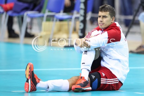  17.08.2014 KRAKOW ARENA<br />XII MEMORIAL HUBERTA JERZEGO WAGNERA<br />MECZ POLSKA - CHINY<br />N/Z FABIAN DRZYZGA SYLWETKA <br /> 