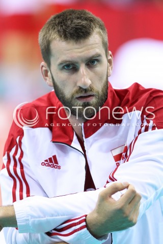  17.08.2014 KRAKOW ARENA<br />XII MEMORIAL HUBERTA JERZEGO WAGNERA<br />MECZ POLSKA - CHINY<br />N/Z MARCIN MOZDZONEK SYLWETKA <br /> 