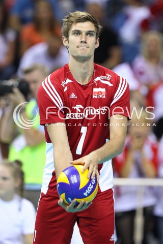  17.08.2014 KRAKOW ARENA<br />XII MEMORIAL HUBERTA JERZEGO WAGNERA<br />MECZ POLSKA - CHINY<br />N/Z KAROL KLOS SYLWETKA <br /> 