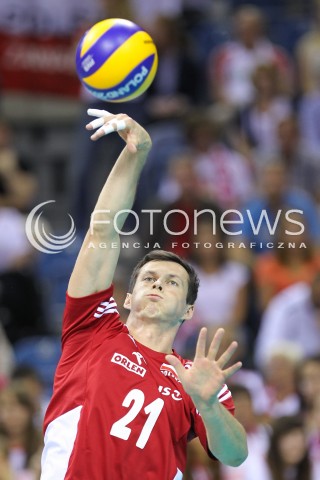  17.08.2014 KRAKOW ARENA<br />XII MEMORIAL HUBERTA JERZEGO WAGNERA<br />MECZ POLSKA - CHINY<br />N/Z RAFAL BUSZEK SYLWETKA <br /> 