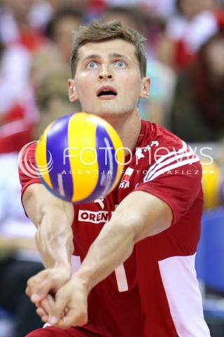  17.08.2014 KRAKOW ARENA<br />XII MEMORIAL HUBERTA JERZEGO WAGNERA<br />MECZ POLSKA - CHINY<br />N/Z PIOTR NOWAKOWSKI SYLWETKA <br /> 