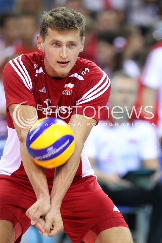  17.08.2014 KRAKOW ARENA<br />XII MEMORIAL HUBERTA JERZEGO WAGNERA<br />MECZ POLSKA - CHINY<br />N/Z PIOTR NOWAKOWSKI SYLWETKA <br /> 