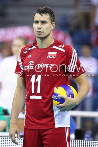  17.08.2014 KRAKOW ARENA<br />XII MEMORIAL HUBERTA JERZEGO WAGNERA<br />MECZ POLSKA - CHINY<br />N/Z FABIAN DRZYZGA SYLWETKA <br /> 