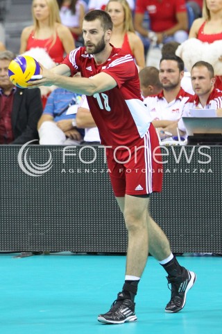 17.08.2014 KRAKOW ARENA<br />XII MEMORIAL HUBERTA JERZEGO WAGNERA<br />MECZ POLSKA - CHINY<br />N/Z MARCIN MOZDZONEK SYLWETKA <br /> 