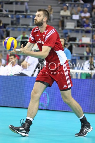  17.08.2014 KRAKOW ARENA<br />XII MEMORIAL HUBERTA JERZEGO WAGNERA<br />MECZ POLSKA - CHINY<br />N/Z MARCIN MOZDZONEK SYLWETKA <br /> 