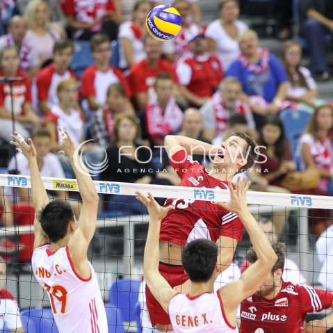  17.08.2014 KRAKOW ARENA<br />XII MEMORIAL HUBERTA JERZEGO WAGNERA<br />MECZ POLSKA - CHINY<br />N/Z MICHAL KUBIAK <br /> 