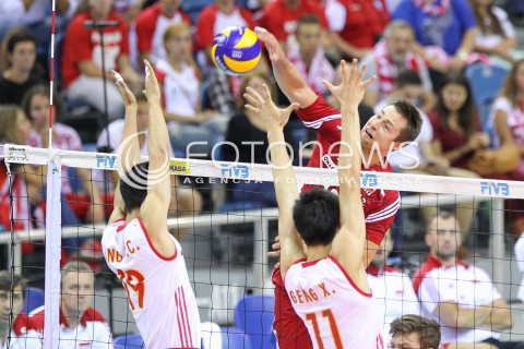  17.08.2014 KRAKOW ARENA<br />XII MEMORIAL HUBERTA JERZEGO WAGNERA<br />MECZ POLSKA - CHINY<br />N/Z MICHAL KUBIAK <br /> 