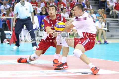  17.08.2014 KRAKOW ARENA<br />XII MEMORIAL HUBERTA JERZEGO WAGNERA<br />MECZ POLSKA - CHINY<br />N/Z MICHAL KUBIAK KRZYSZTOF IGNACZAK <br /> 