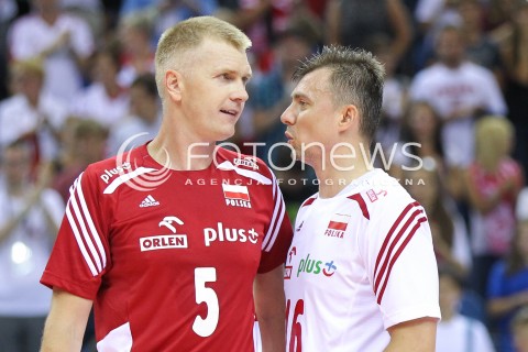 17.08.2014 KRAKOW ARENA<br />XII MEMORIAL HUBERTA JERZEGO WAGNERA<br />MECZ POLSKA - CHINY<br />N/Z PAWEL ZAGUMNY KRZYSZTOF IGNACZAK <br /> 