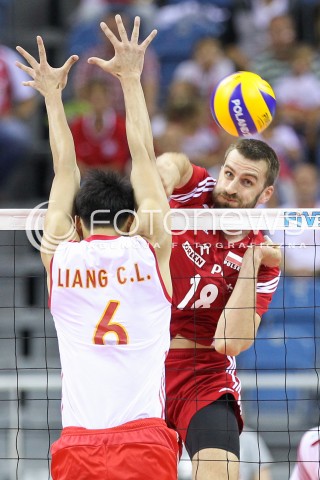  17.08.2014 KRAKOW ARENA<br />XII MEMORIAL HUBERTA JERZEGO WAGNERA<br />MECZ POLSKA - CHINY<br />N/Z MARCIN MOZDZONEK <br /> 