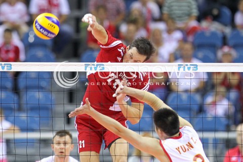  17.08.2014 KRAKOW ARENA<br />XII MEMORIAL HUBERTA JERZEGO WAGNERA<br />MECZ POLSKA - CHINY<br />N/Z RAFAL BUSZEK <br /> 