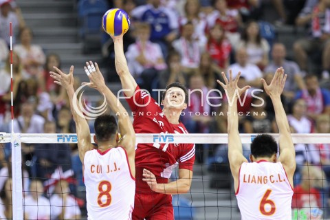  17.08.2014 KRAKOW ARENA<br />XII MEMORIAL HUBERTA JERZEGO WAGNERA<br />MECZ POLSKA - CHINY<br />N/Z RAFAL BUSZEK <br /> 