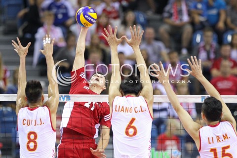  17.08.2014 KRAKOW ARENA<br />XII MEMORIAL HUBERTA JERZEGO WAGNERA<br />MECZ POLSKA - CHINY<br />N/Z RAFAL BUSZEK <br /> 