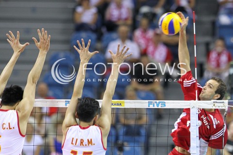  17.08.2014 KRAKOW ARENA<br />XII MEMORIAL HUBERTA JERZEGO WAGNERA<br />MECZ POLSKA - CHINY<br />N/Z MATEUSZ MIKA <br /> 