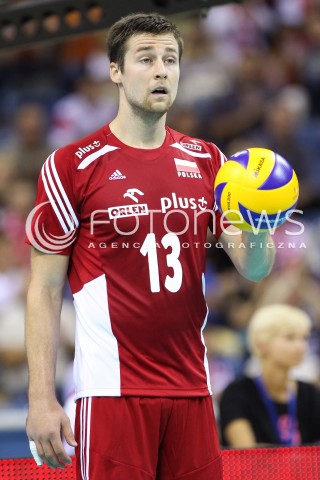  17.08.2014 KRAKOW ARENA<br />XII MEMORIAL HUBERTA JERZEGO WAGNERA<br />MECZ POLSKA - CHINY<br />N/Z MICHAL KUBIAK SYLWETKA <br /> 