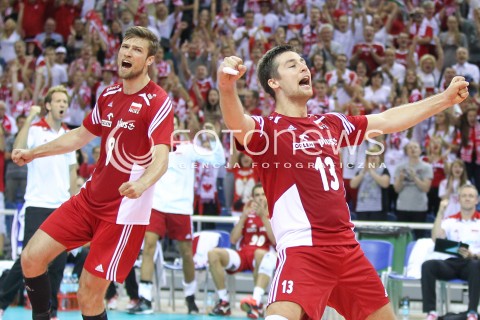  17.08.2014 KRAKOW ARENA<br />XII MEMORIAL HUBERTA JERZEGO WAGNERA<br />MECZ POLSKA - CHINY<br />N/Z MICHAL KUBIAK ANDRZEJ WRONA RADOSC EMOCJE <br /> 