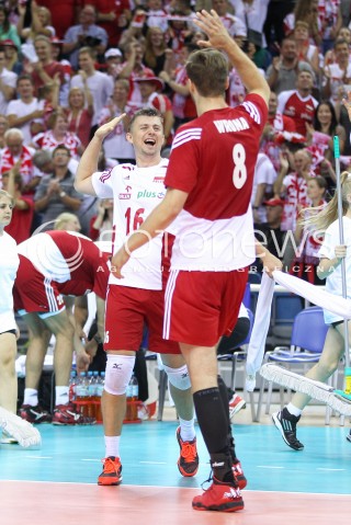  17.08.2014 KRAKOW ARENA<br />XII MEMORIAL HUBERTA JERZEGO WAGNERA<br />MECZ POLSKA - CHINY<br />N/Z KRZYSZTOF IGNACZAK RADOSC EMOCJE <br /> 