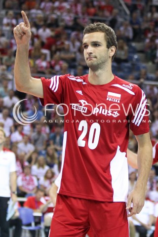  17.08.2014 KRAKOW ARENA<br />XII MEMORIAL HUBERTA JERZEGO WAGNERA<br />MECZ POLSKA - CHINY<br />N/Z MATEUSZ MIKA SYLWETKA <br /> 