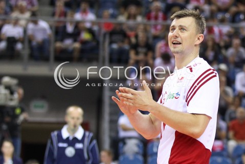  17.08.2014 KRAKOW ARENA<br />XII MEMORIAL HUBERTA JERZEGO WAGNERA<br />MECZ POLSKA - CHINY<br />N/Z KRZYSZTOF IGNACZAK SYLWETKA <br /> 