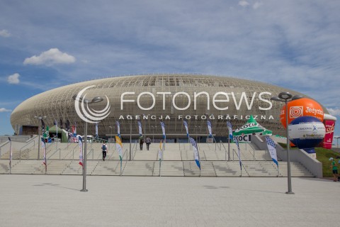  18.08.2014 KRAKOW ARENA<br />XII MEMORIAL HUBERTA JERZEGO WAGNERA<br />MECZ CHINY - BULGARIA<br />N/Z HALA KRAKOW ARENA WIDOK VIEW ZEWNATRZ<br /> 