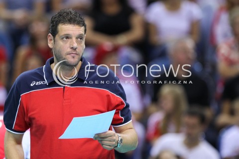  18.08.2014 KRAKOW ARENA<br />XII MEMORIAL HUBERTA JERZEGO WAGNERA<br />MECZ CHINY - BULGARIA<br />N/Z PLAMEN KONSTANTINOV - TRENER ( HEAD COACH ) SYLWETKA <br /> 