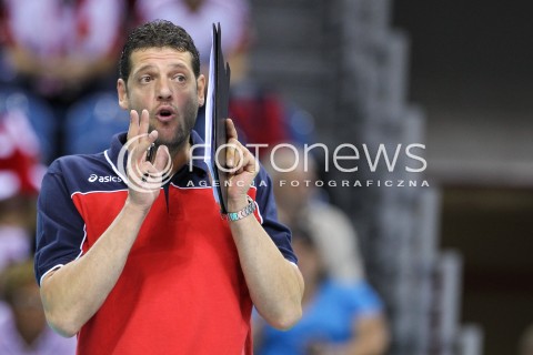  18.08.2014 KRAKOW ARENA<br />XII MEMORIAL HUBERTA JERZEGO WAGNERA<br />MECZ CHINY - BULGARIA<br />N/Z PLAMEN KONSTANTINOV - TRENER ( HEAD COACH ) SYLWETKA <br /> 