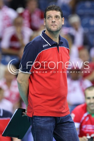  18.08.2014 KRAKOW ARENA<br />XII MEMORIAL HUBERTA JERZEGO WAGNERA<br />MECZ CHINY - BULGARIA<br />N/Z PLAMEN KONSTANTINOV - TRENER ( HEAD COACH ) SYLWETKA <br /> 