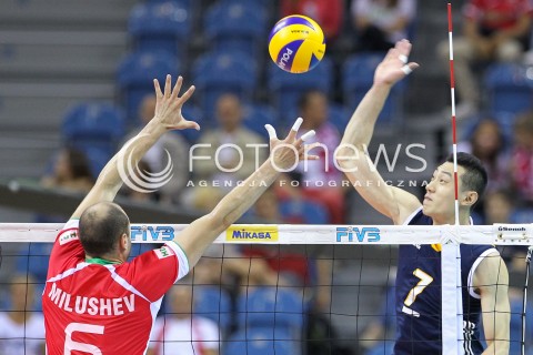  18.08.2014 KRAKOW ARENA<br />XII MEMORIAL HUBERTA JERZEGO WAGNERA<br />MECZ CHINY - BULGARIA<br />N/Z WEIJUN ZHONG <br /> 