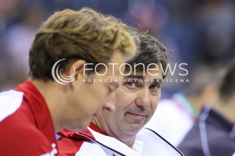  18.08.2014 KRAKOW ARENA<br />XII MEMORIAL HUBERTA JERZEGO WAGNERA<br />MECZ POLSKA - ROSJA<br />N/Z PHILIPPE BLAIN - II TRENER ( ASSISTANT COACH ) SYLWETKA<br /> 