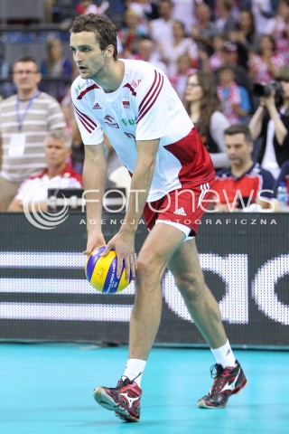  18.08.2014 KRAKOW ARENA<br />XII MEMORIAL HUBERTA JERZEGO WAGNERA<br />MECZ POLSKA - ROSJA ( MATCH POLAND - RUSSIA ) <br />N/Z MATEUSZ MIKA SYLWETKA<br /> 