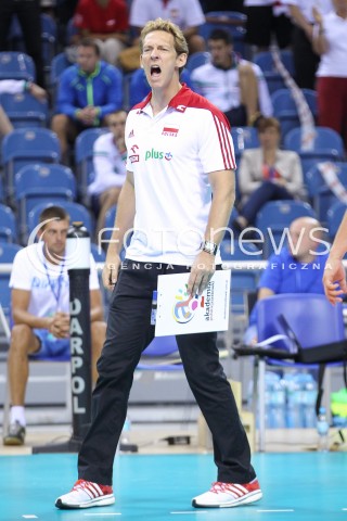  18.08.2014 KRAKOW ARENA<br />XII MEMORIAL HUBERTA JERZEGO WAGNERA<br />MECZ POLSKA - ROSJA ( MATCH POLAND - RUSSIA ) <br />N/Z STEPHANE ANTIGA ( TRENER - HEAD COACH ) SYLWETKA<br /> 